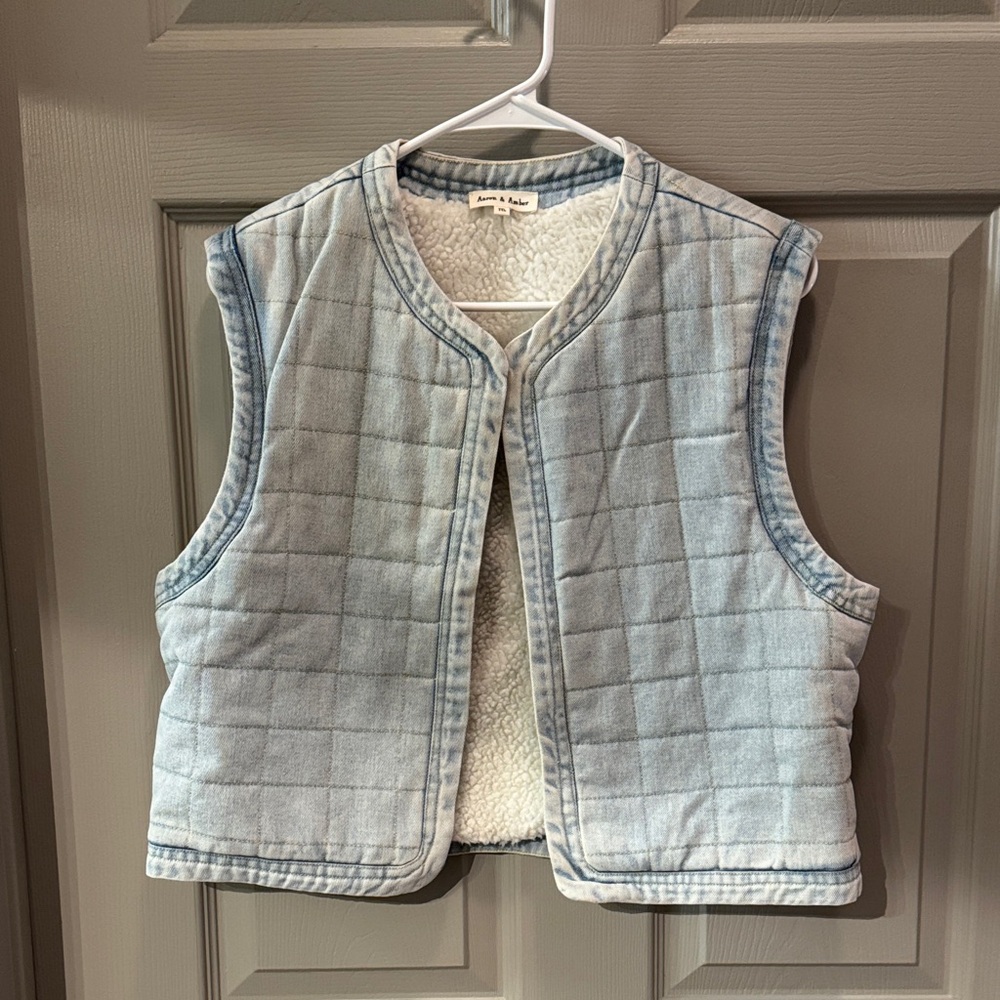Blue Plaid Quilted Vest